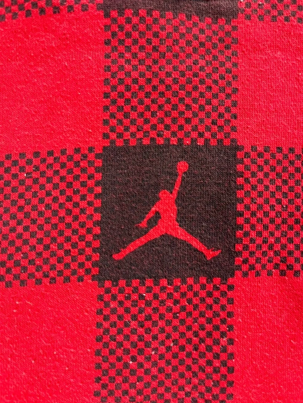 Jordan Red and Black Buffalo Plaid Hoodie with Black Hood